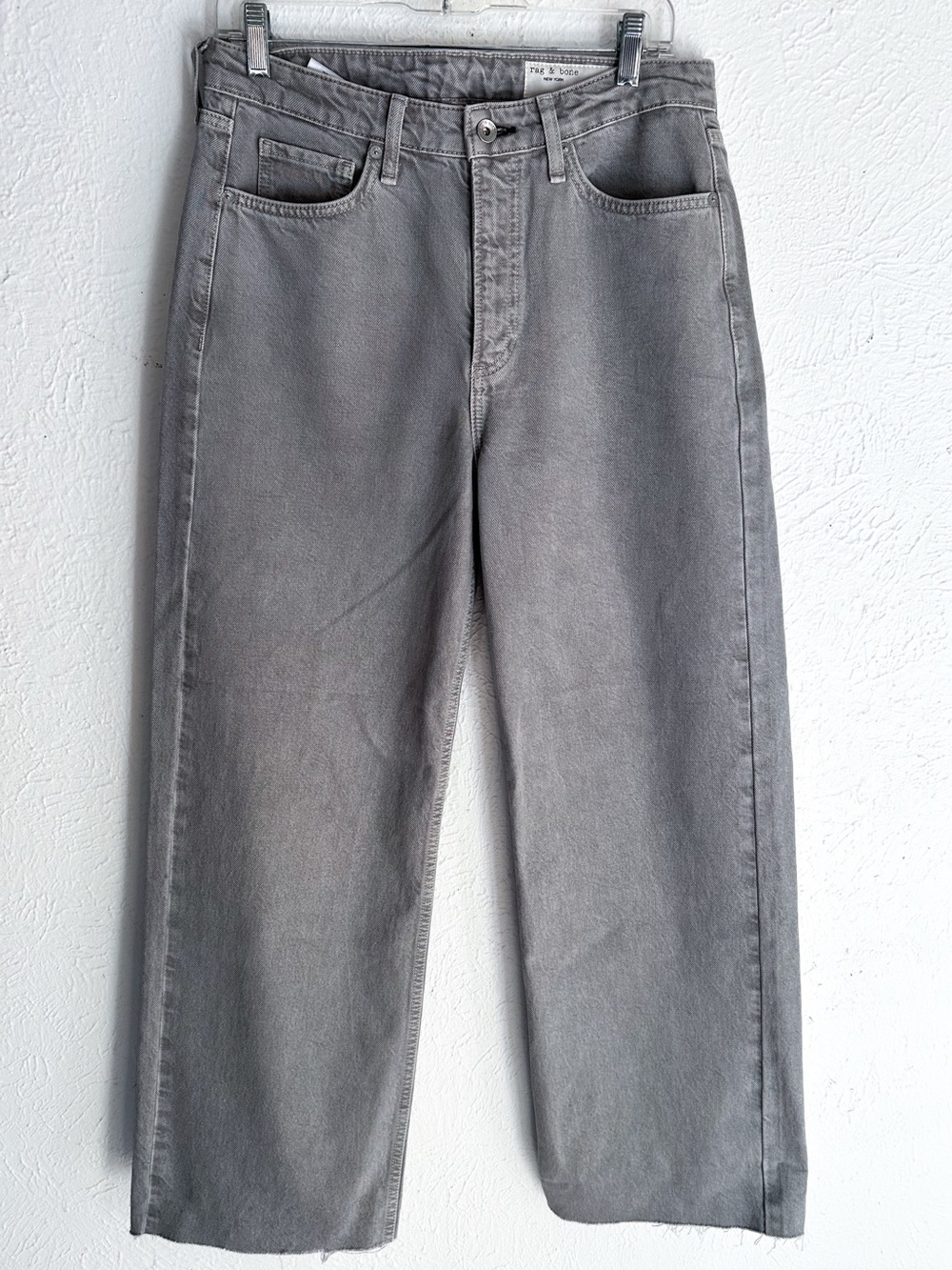 Rag & Bone Logan Mid-Rise Wide Leg Jeans Gray Size 27